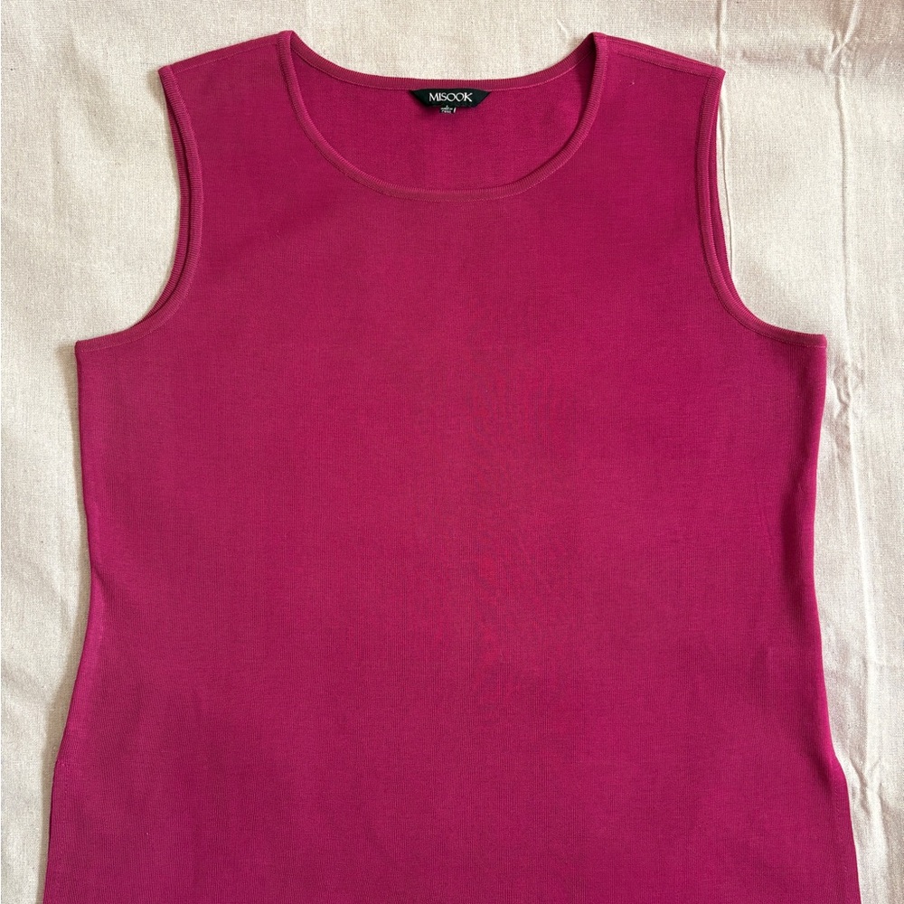 Women's Misook Purple Scoopneck Tank Top